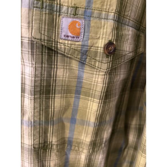 Carhartt Plaid Shirt Relaxed Fit Long Sleeve Workwear 2XL - Picture 3 of 5